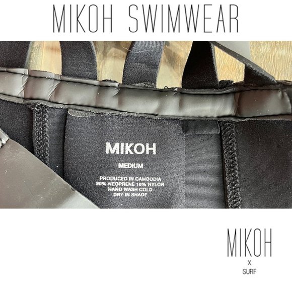 OBO.  Mikoh x Surf. Ricon Neoprene Bikini Top. Black. Size M - Picture 6 of 7